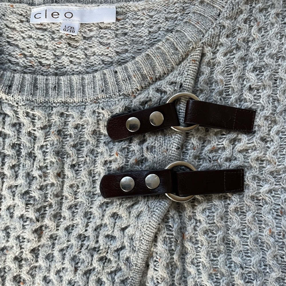 Knit poncho style sweater